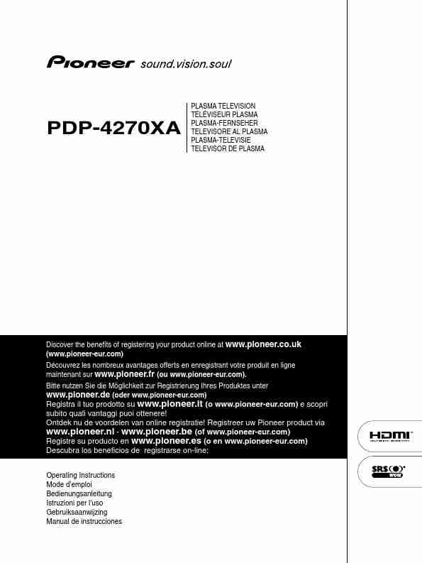 Pioneer Flat Panel Television PDP-4270XA-page_pdf
